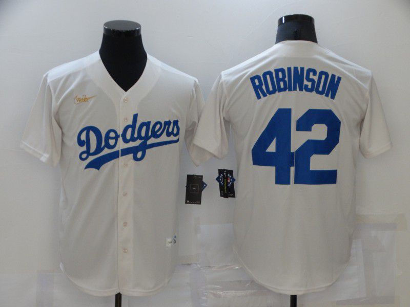 Men Los Angeles Dodgers #42 Robinson White Throwback Game 2021 Nike MLB Jersey